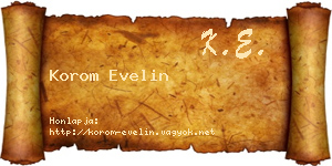 Korom Evelin névjegykártya